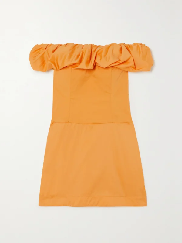 Bondi Born Madeira Off-the-shoulder Organic Cotton-blend Poplin Mini Dress