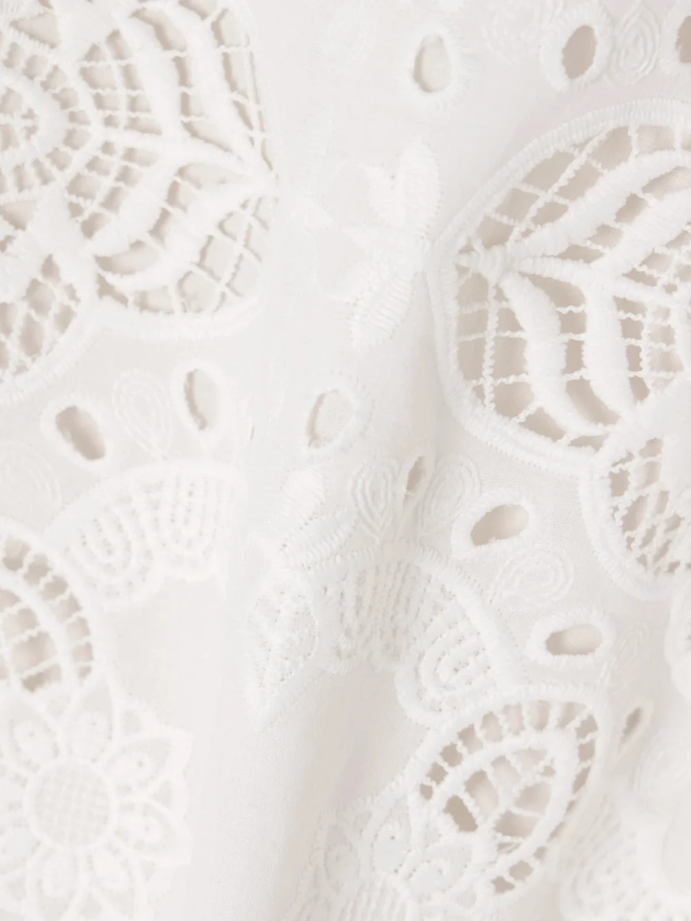 Close-up detail of the Borgo de Nor Alfie Cropped Broderie Anglaise Poplin Top