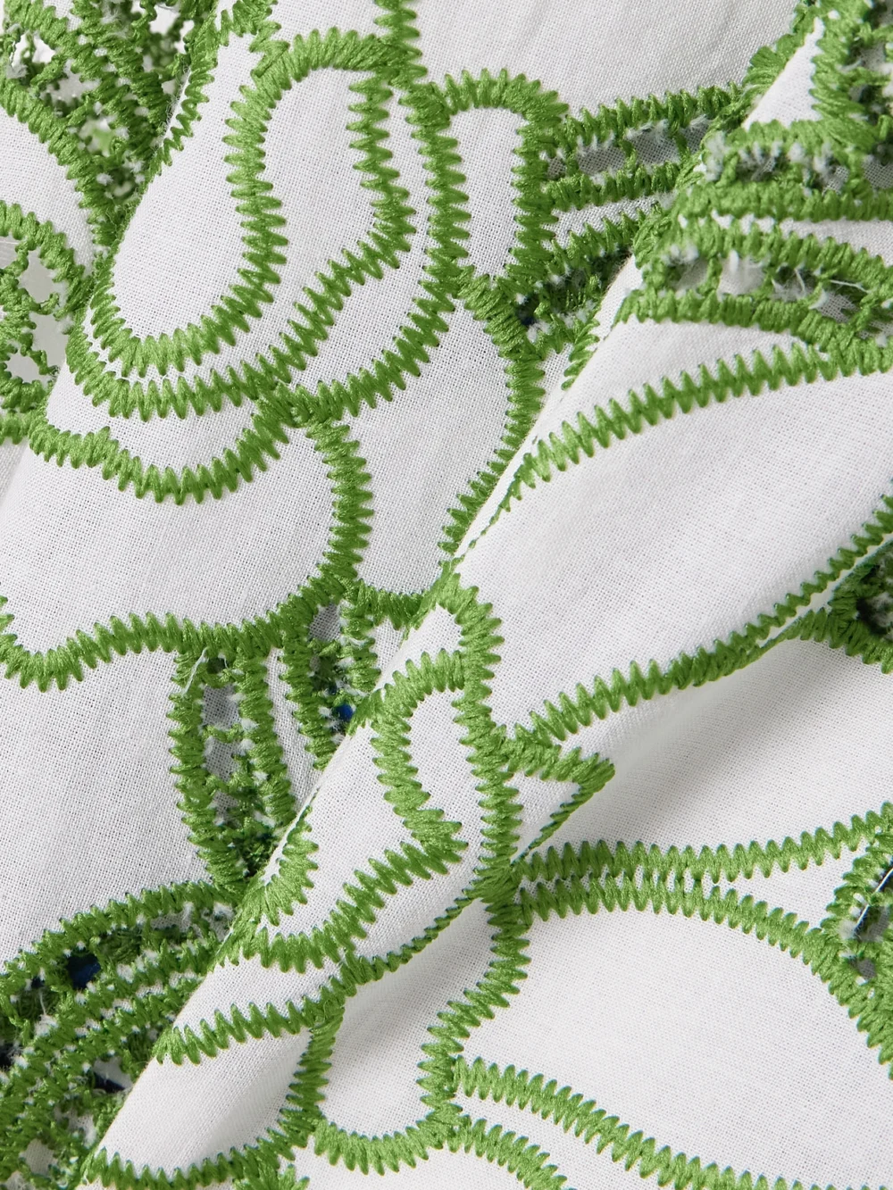 Close-up detail of the Borgo de Nor Belan Scalloped Broderie Anglaise Maxi Skirt