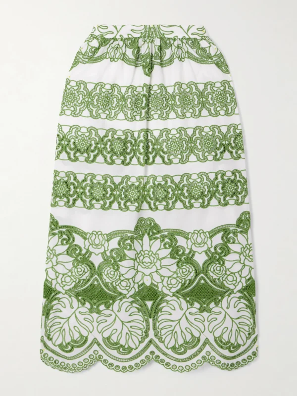 Borgo de Nor Belan Scalloped Broderie Anglaise Maxi Skirt