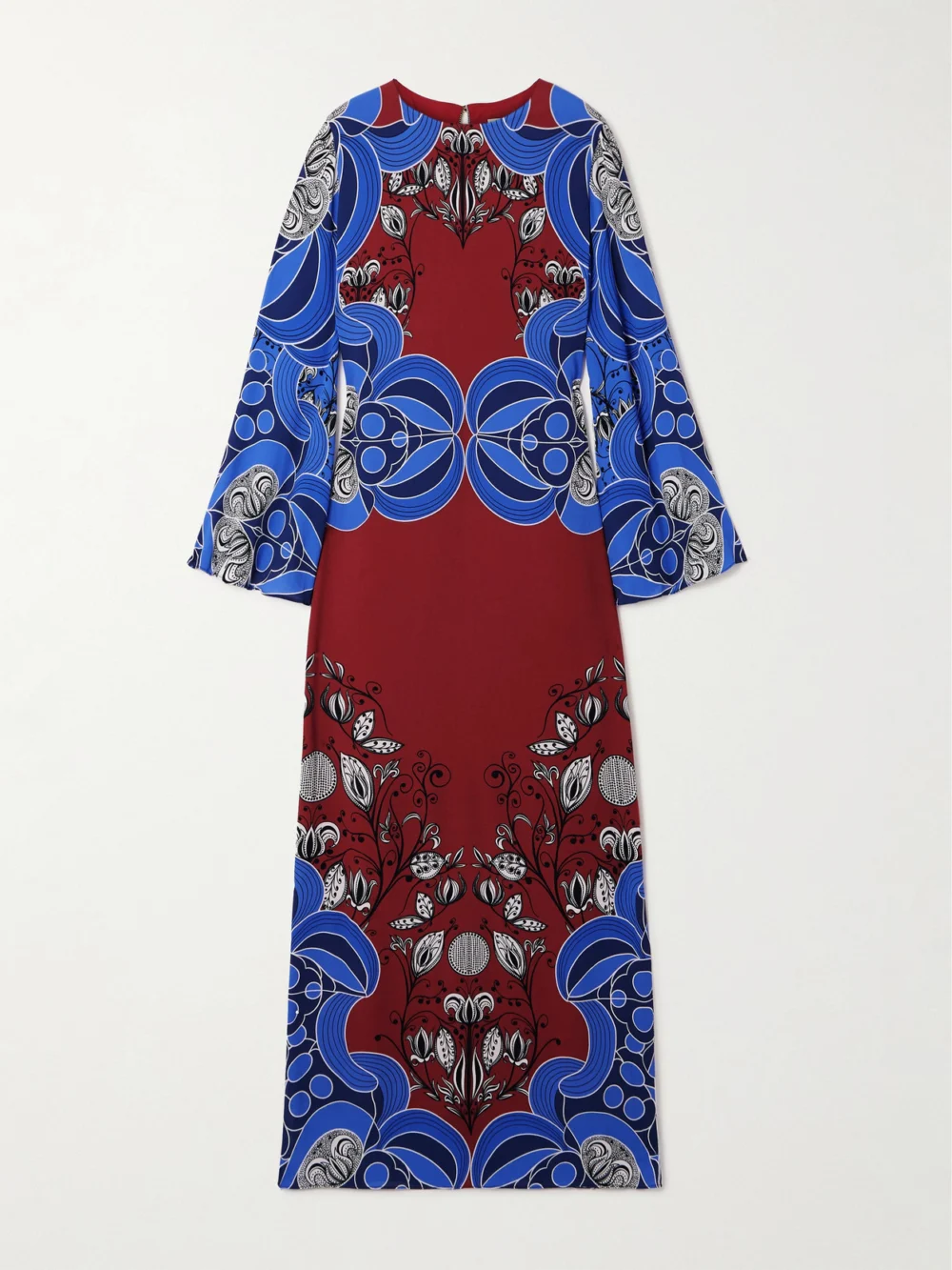 Borgo de Nor Capucine Printed Crepe Maxi Dress in blue