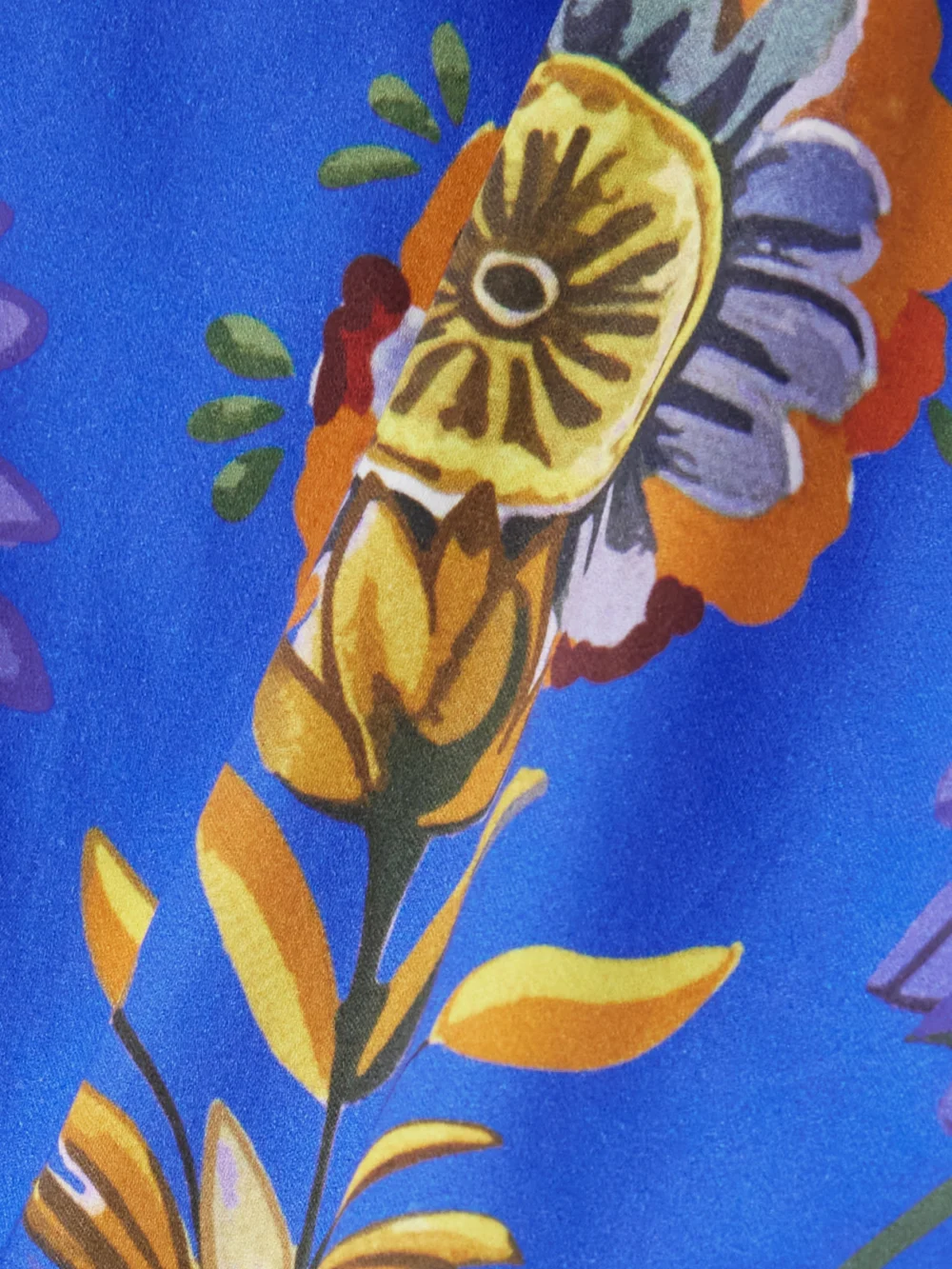 Close-up detail of the Borgo de Nor Didi Cropped Floral-print Cotton-poplin Top