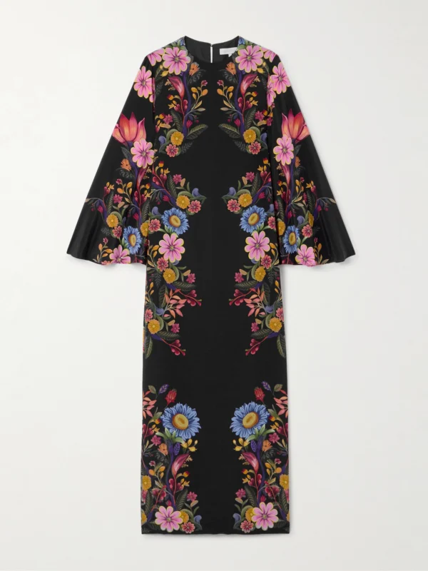 Borgo de Nor Finley Floral-printed Silk-crepe Maxi Dress