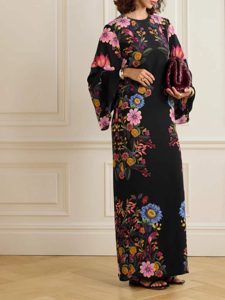 Borgo de Nor Finley Floral-printed Silk-crepe Maxi Dress
