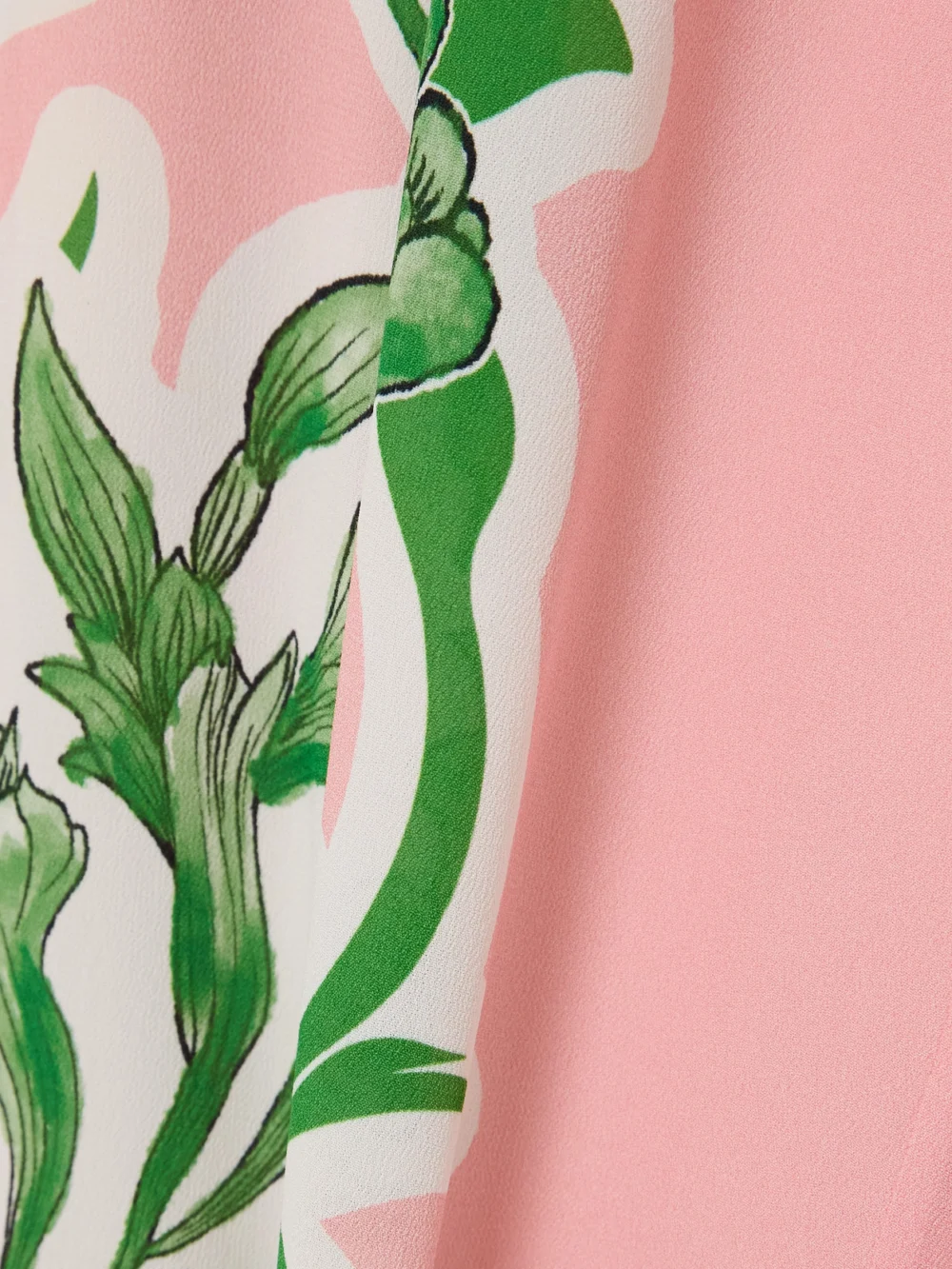 Close-up detail of the Borgo de Nor Havana Floral-print Crepe Straight-leg Pants