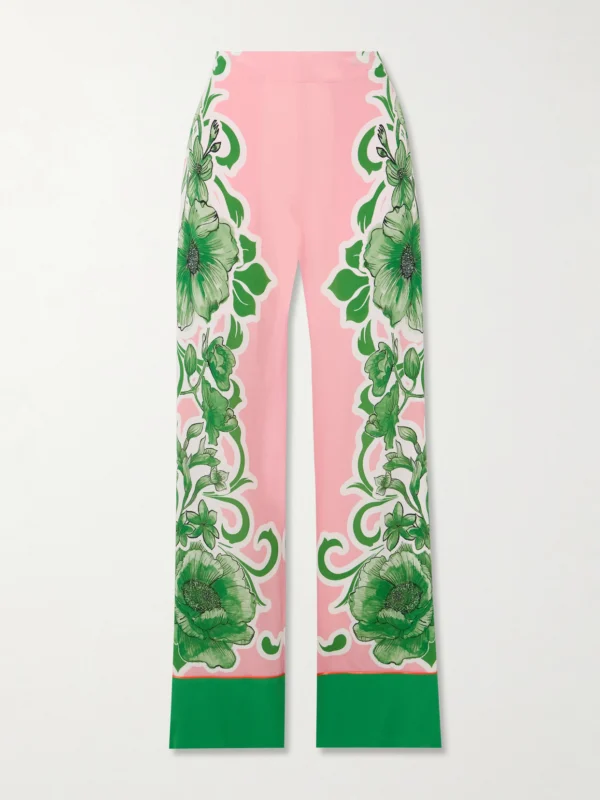 Borgo de Nor Havana Floral-print Crepe Straight-leg Pants