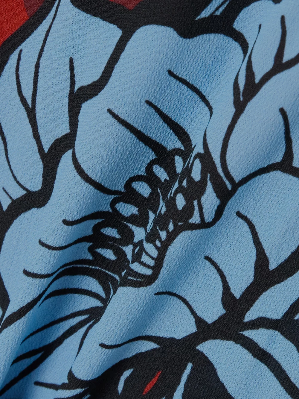 Close-up detail of the Borgo de Nor Havana Floral-print Satin-trimmed Crepe De Chine Pants
