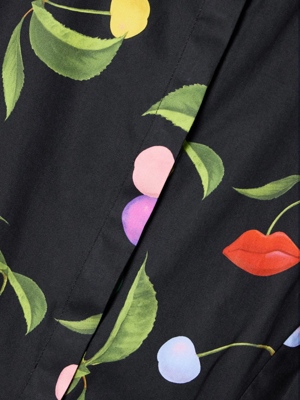 Close-up detail of the Borgo de Nor Helena Tie-front Printed Cotton Mini Shirt Dress