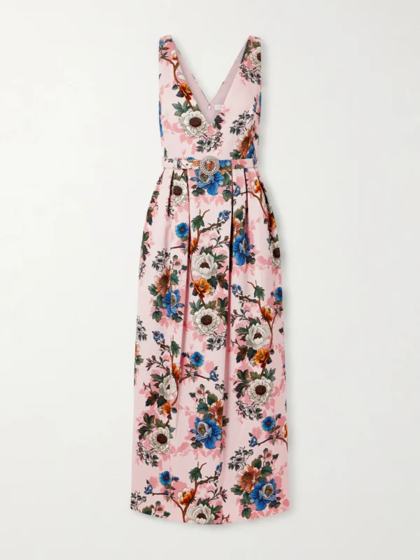 Borgo de Nor Jules Floral-print Cotton-blend Cloqué Midi Dress