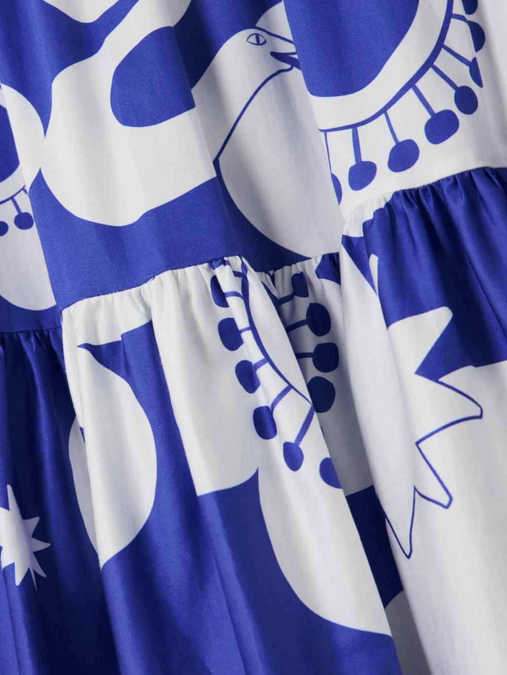 Close-up detail of the Borgo de Nor Merle Tiered Floral-print Cotton-poplin Maxi Dress
