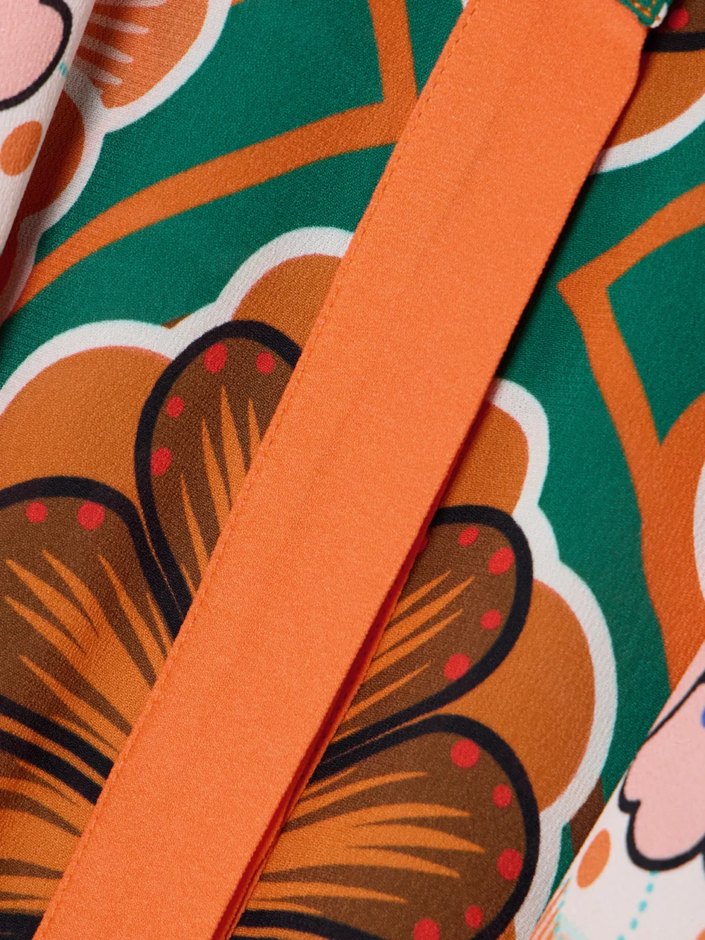 Close-up detail of the Borgo de Nor Nova Printed Crepe Shirt