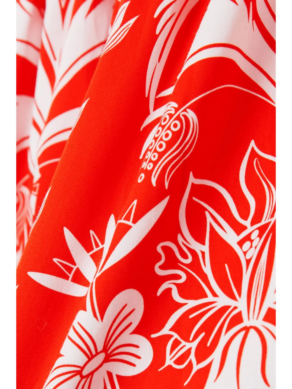 Close-up detail of the Borgo de Nor Ziggy Off-the-shoulder Floral-print Cotton Mini Dress