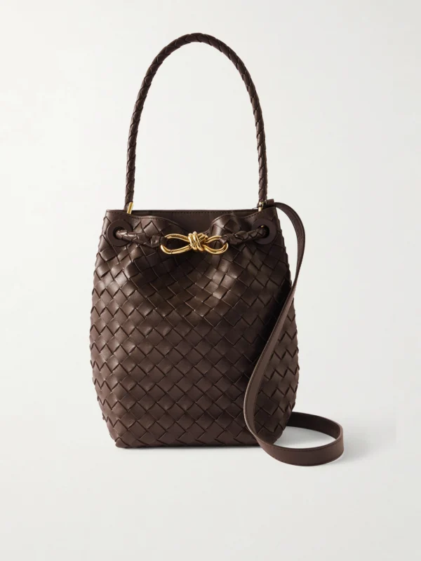 Bottega Veneta Andiamo Intrecciato Leather Bucket Bag