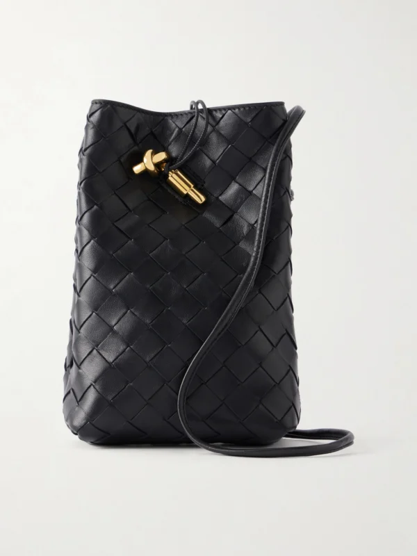 Bottega Veneta Andiamo Intrecciato Leather Phone Pouch
