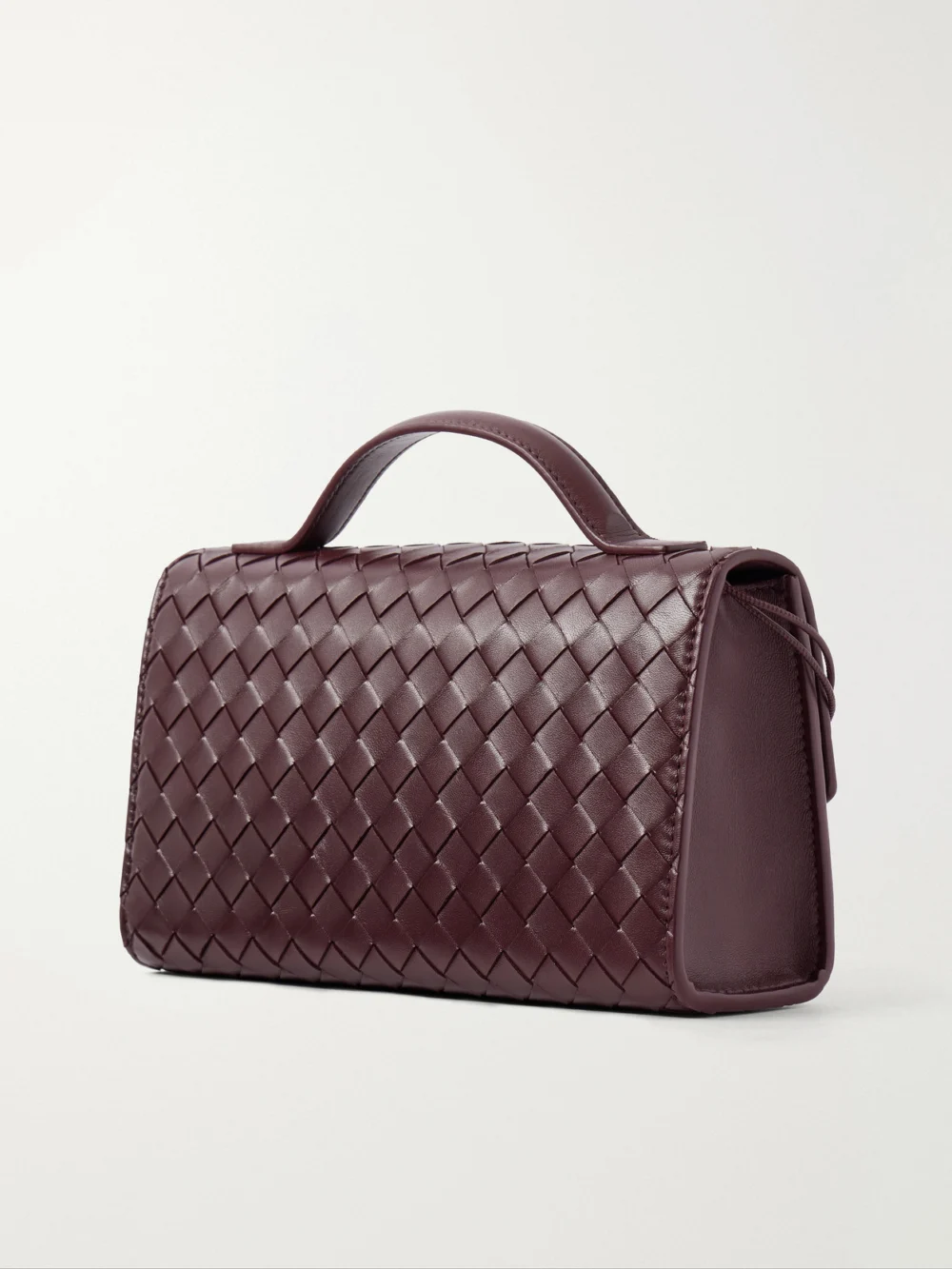 Back view of the Bottega Veneta Andiamo Intrecciato Leather Top-handle Bag