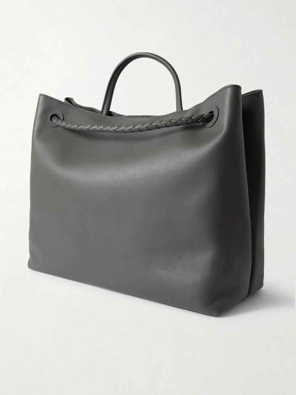 Back view of the Bottega Veneta Andiamo Large Intrecciato Leather Tote
