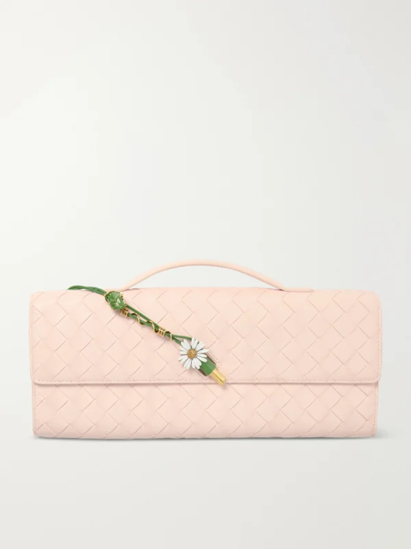 Bottega Veneta Andiamo Long Embellished Intrecciato Leather Clutch