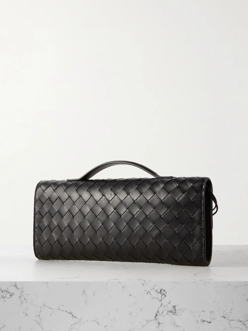 Back view of the Bottega Veneta Andiamo Long Intrecciato Leather Clutch