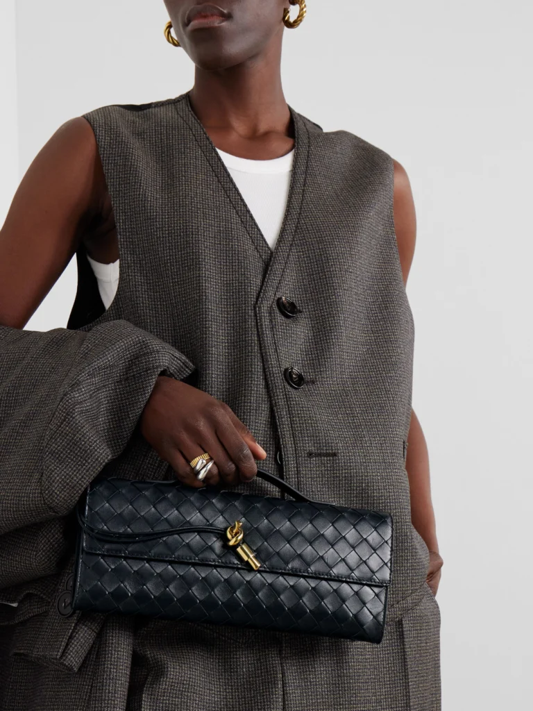 Bottega Veneta Andiamo Long Intrecciato Leather Clutch