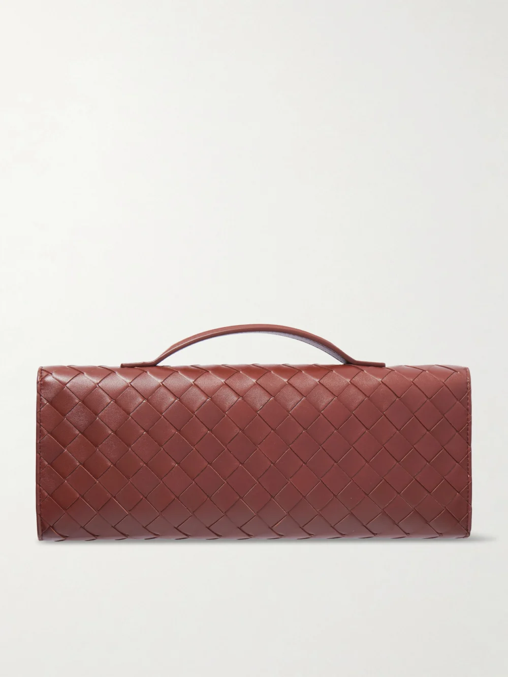 Back view of the Bottega Veneta Andiamo Long Intrecciato Leather Clutch