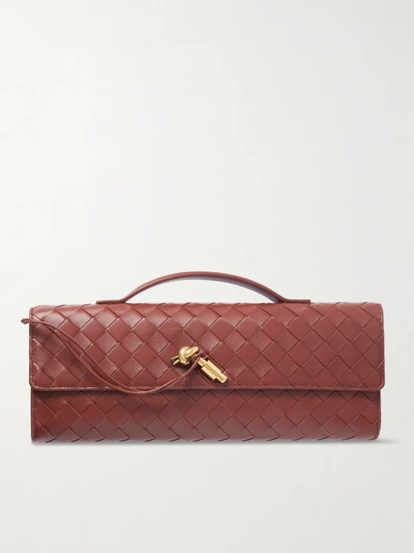 Bottega Veneta Andiamo Long Intrecciato Leather Clutch