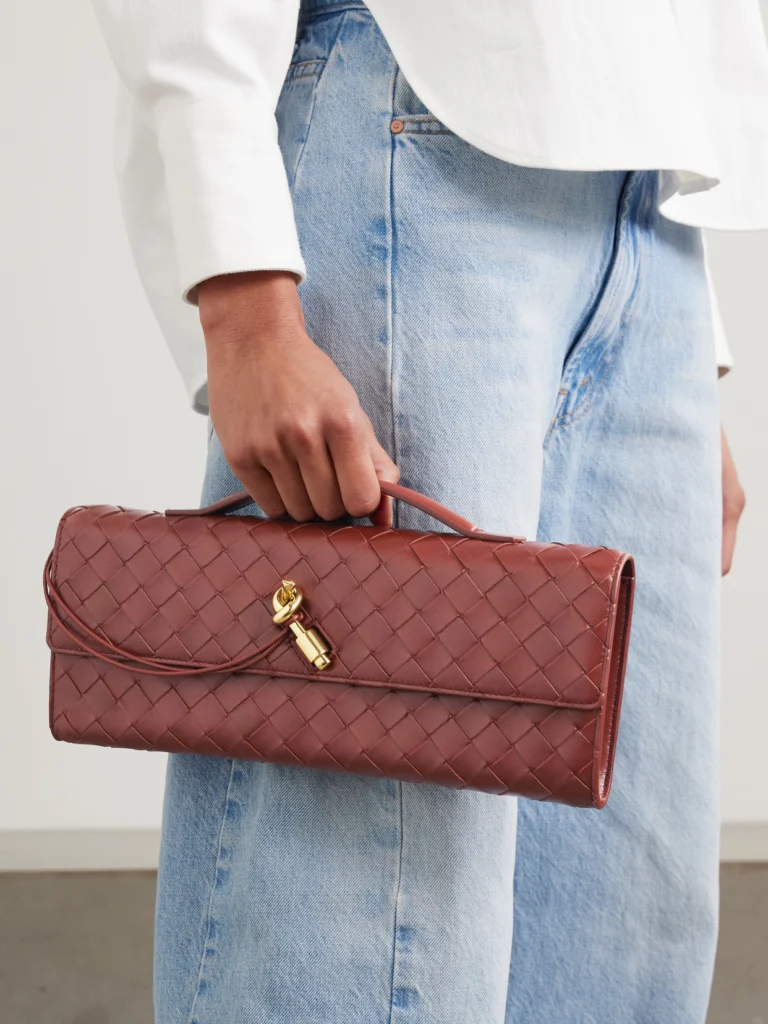 Bottega Veneta Andiamo Long Intrecciato Leather Clutch