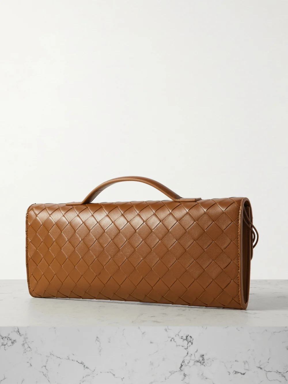 Back view of the Bottega Veneta Andiamo Long Intrecciato Leather Clutch