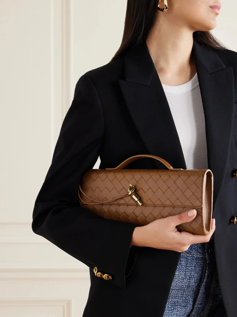 Bottega Veneta Andiamo Long Intrecciato Leather Clutch