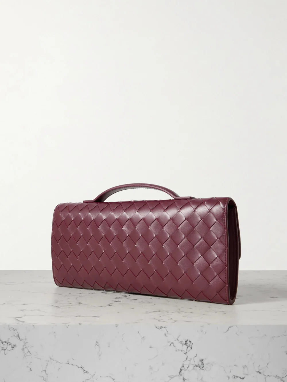 Back view of the Bottega Veneta Andiamo Long Intrecciato Leather Clutch