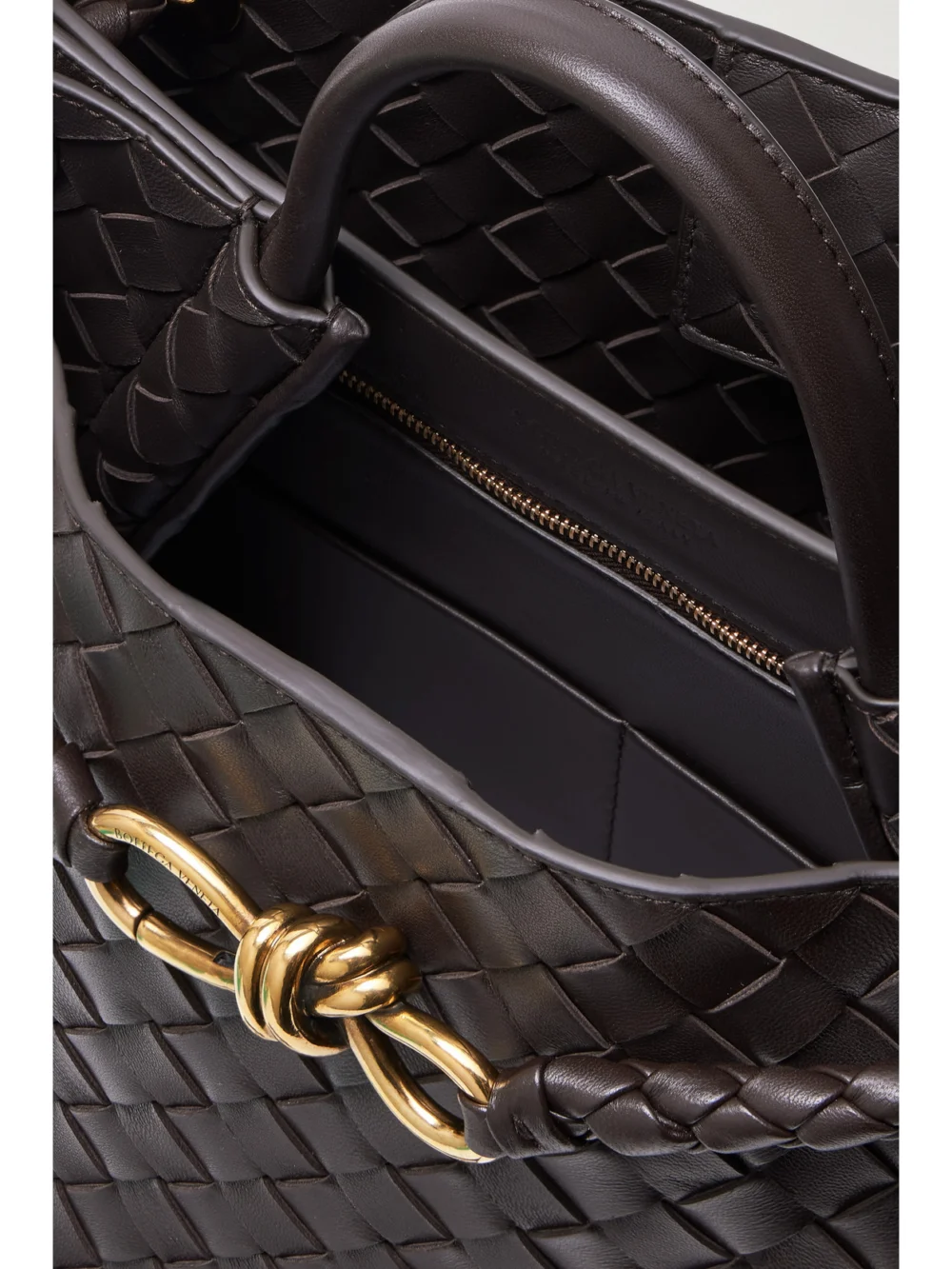 Bottega Veneta Andiamo Medium Intrecciato Leather Top-handle Bag, another view