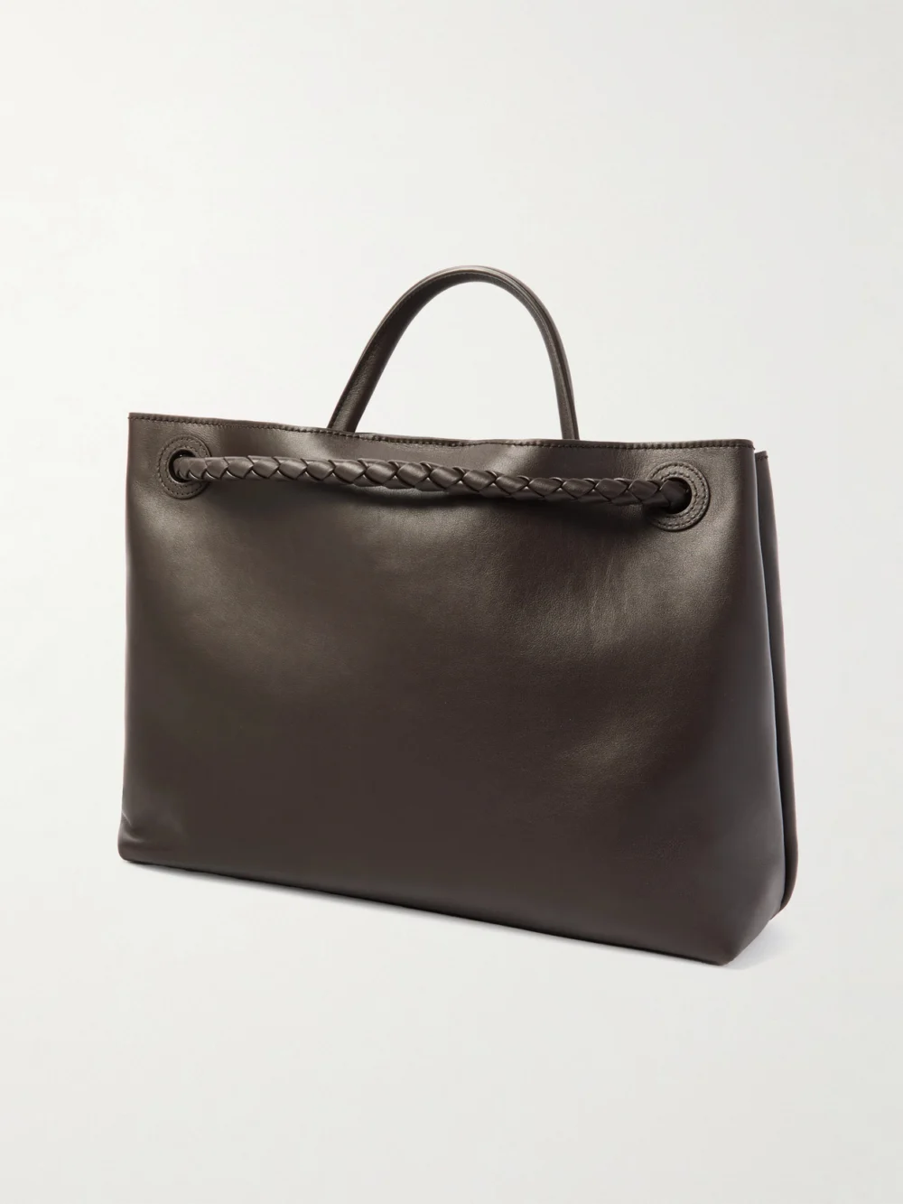 Back view of the Bottega Veneta Andiamo Medium Leather Shoulder Bag
