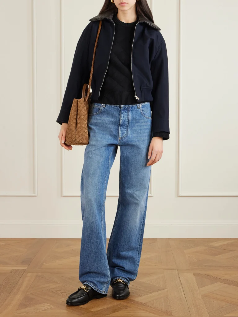Bottega Veneta Andiamo Medium Shearling-lined Leather-trimmed Intrecciato Suede Tote