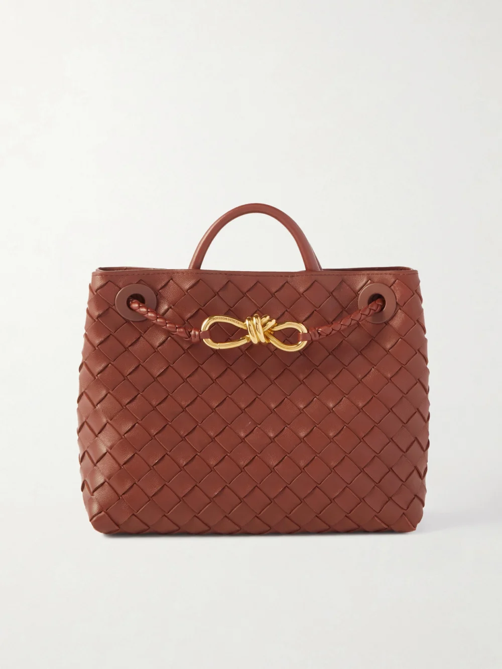 Bottega Veneta Andiamo Small Intrecciato Leather Top-handle Bag in brown