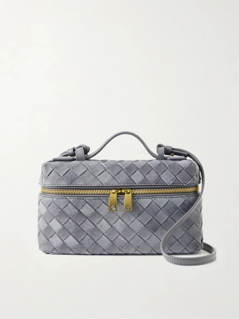Bottega Veneta Bang Bang Intrecciato Suede Tote in blue