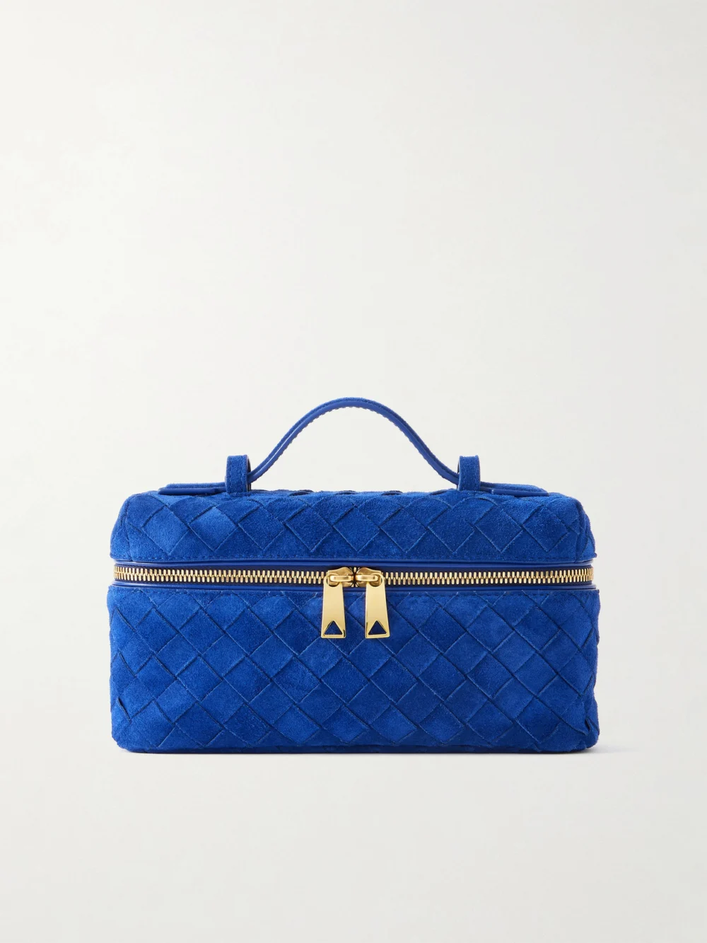 Bottega Veneta Bang Bang Intrecciato Suede Tote in royal blue