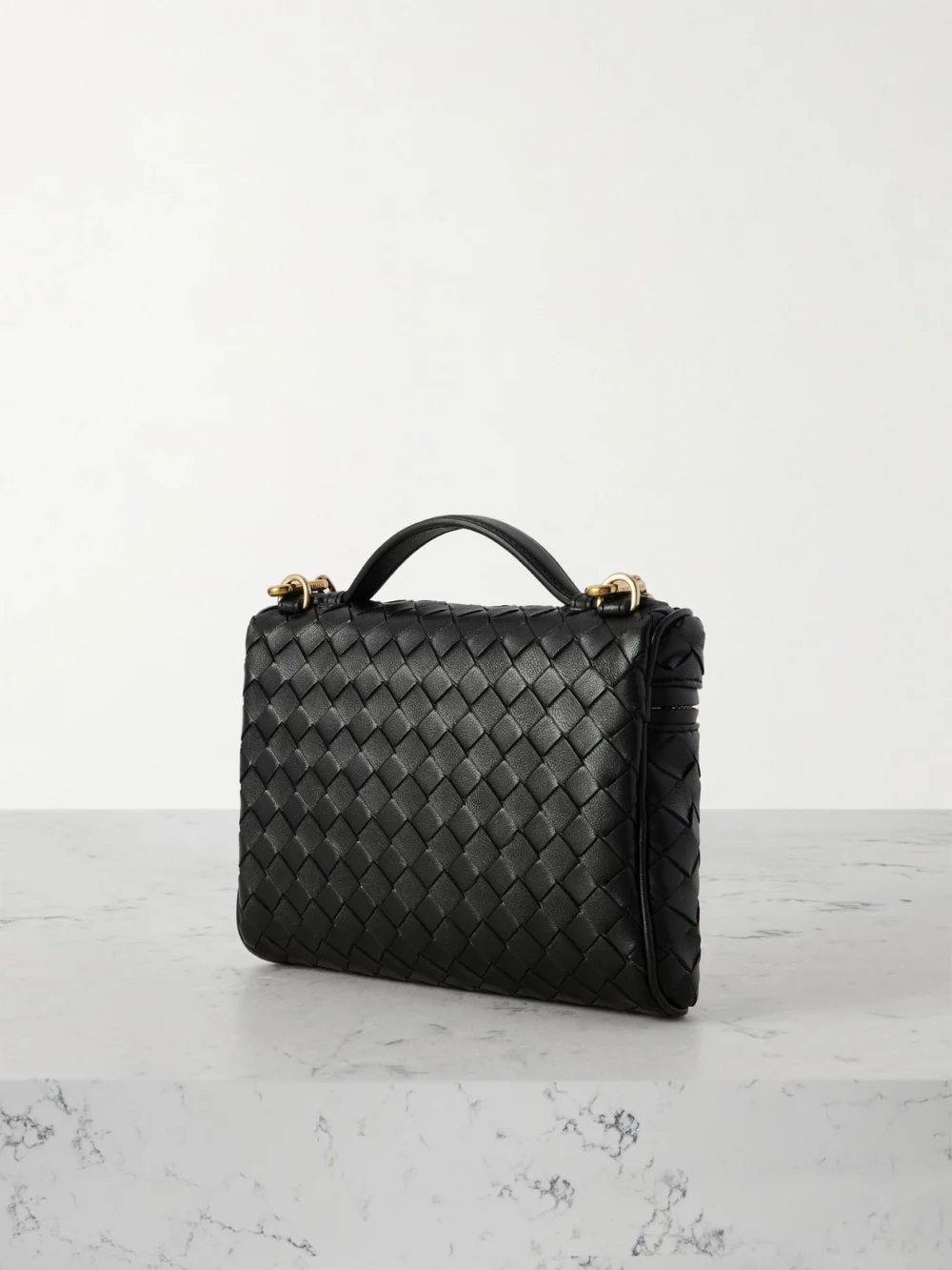 Back view of the Bottega Veneta Bang Bang Small Intrecciato Leather Tote
