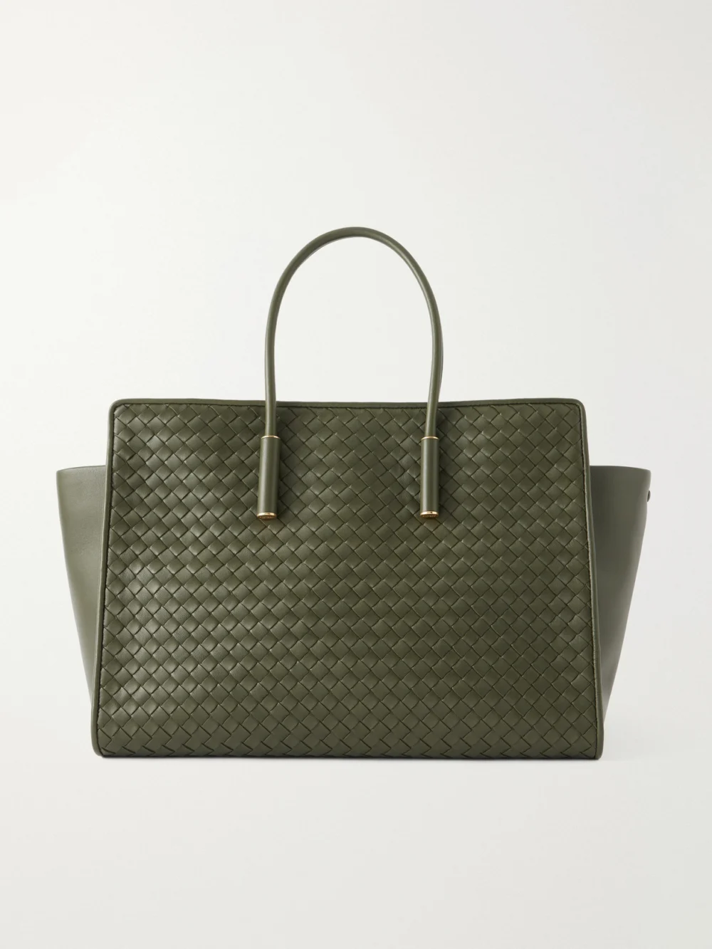 Bottega Veneta Barbara Intrecciato Leather Tote in dark green