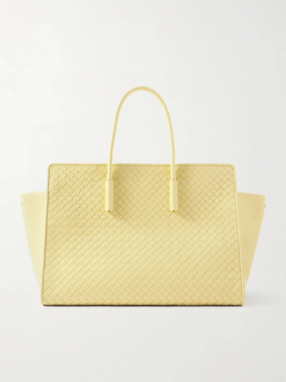 Bottega Veneta Barbara Intrecciato Leather Tote in yellow