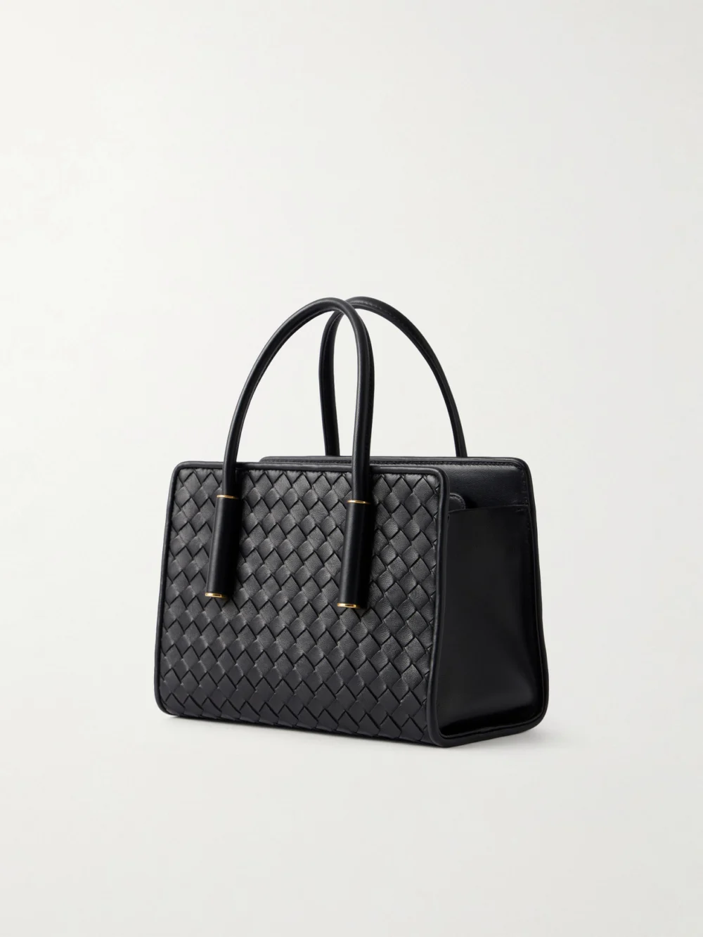 Back view of the Bottega Veneta Barbara Mini Intrecciato Leather Tote