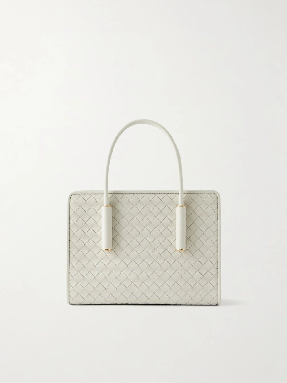 Bottega Veneta Barbara Mini Intrecciato Leather Tote in gray