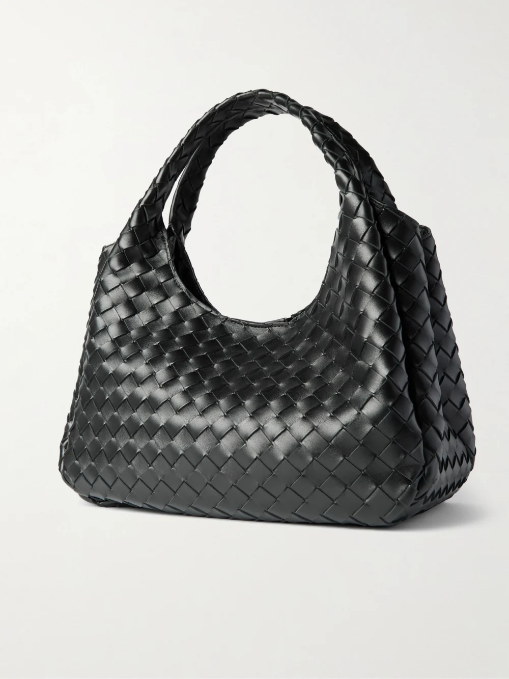 Back view of the Bottega Veneta Campana Intrecciato Leather Shoulder Bag