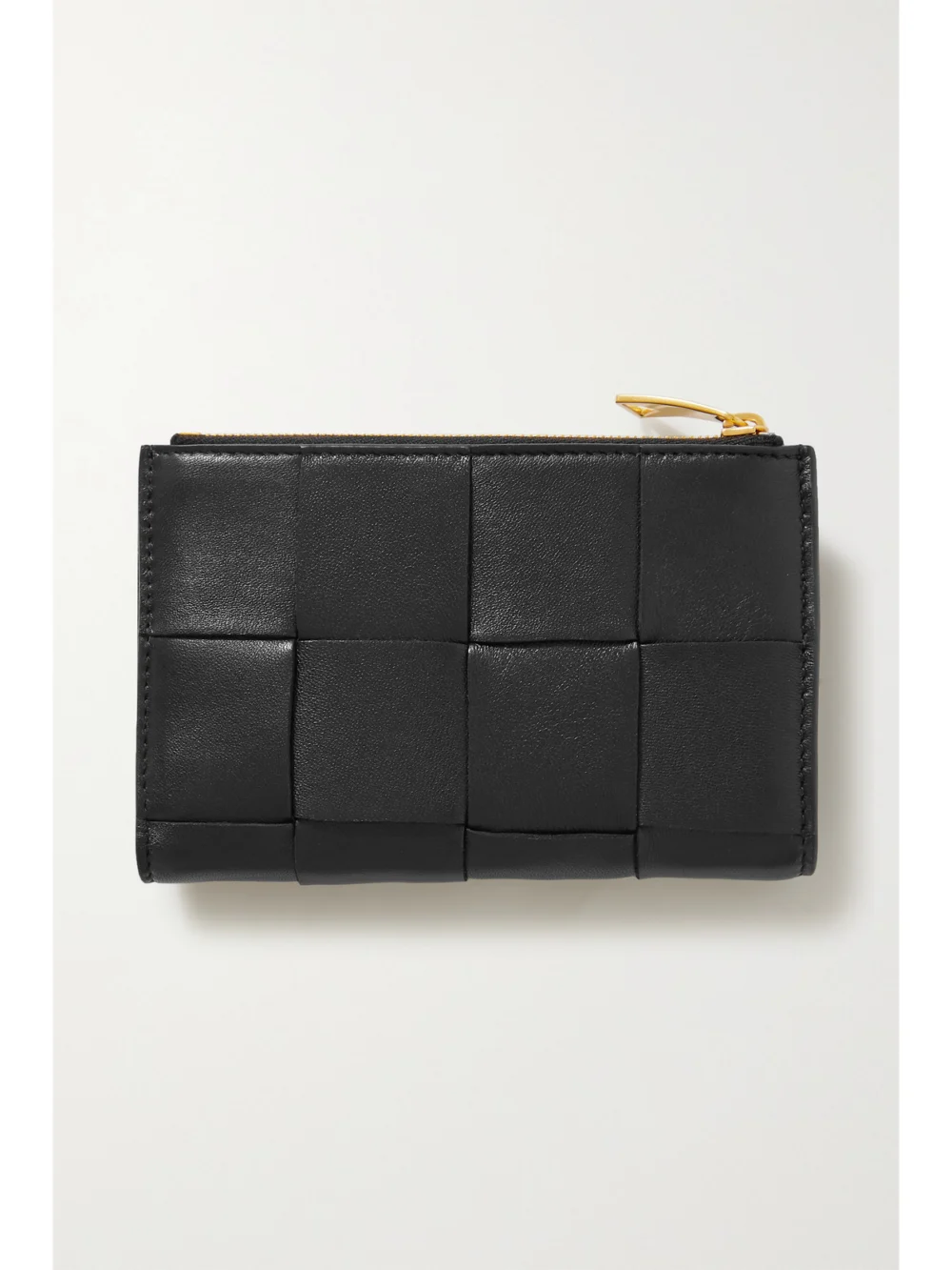 Back view of the Bottega Veneta Cassette Intrecciato Leather Wallet