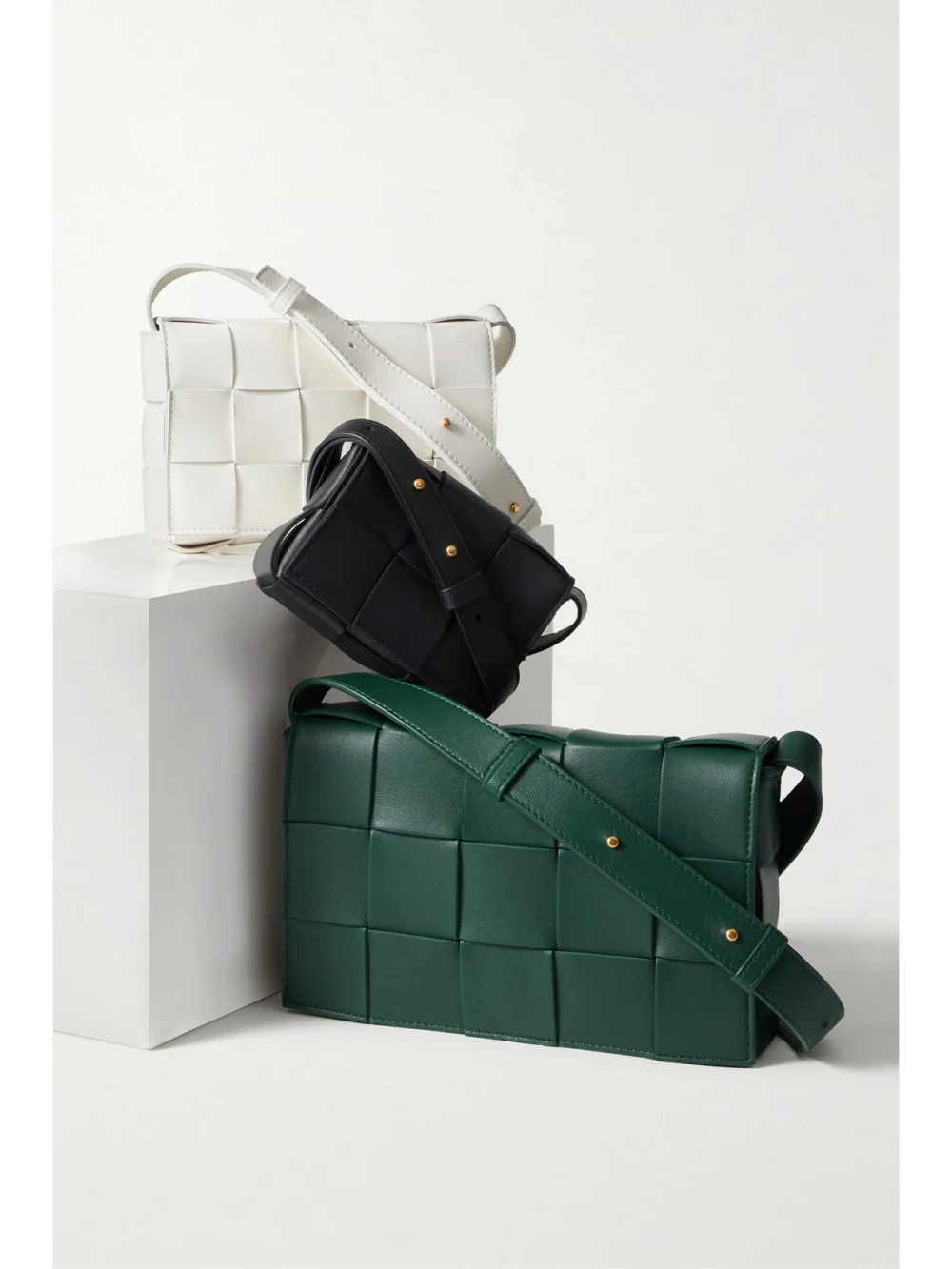 Bottega Veneta Cassette Medium Intrecciato Leather Shoulder Bag, another view
