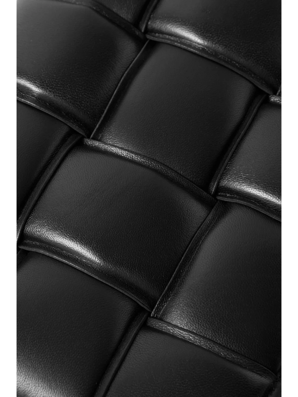 Close-up detail of the Bottega Veneta Cassette Medium Padded Intrecciato Leather Shoulder Bag