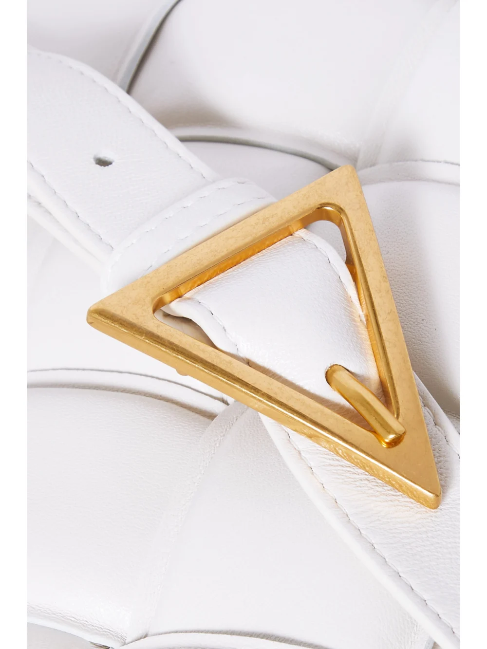 Close-up detail of the Bottega Veneta Cassette Medium Padded Intrecciato Leather Shoulder Bag