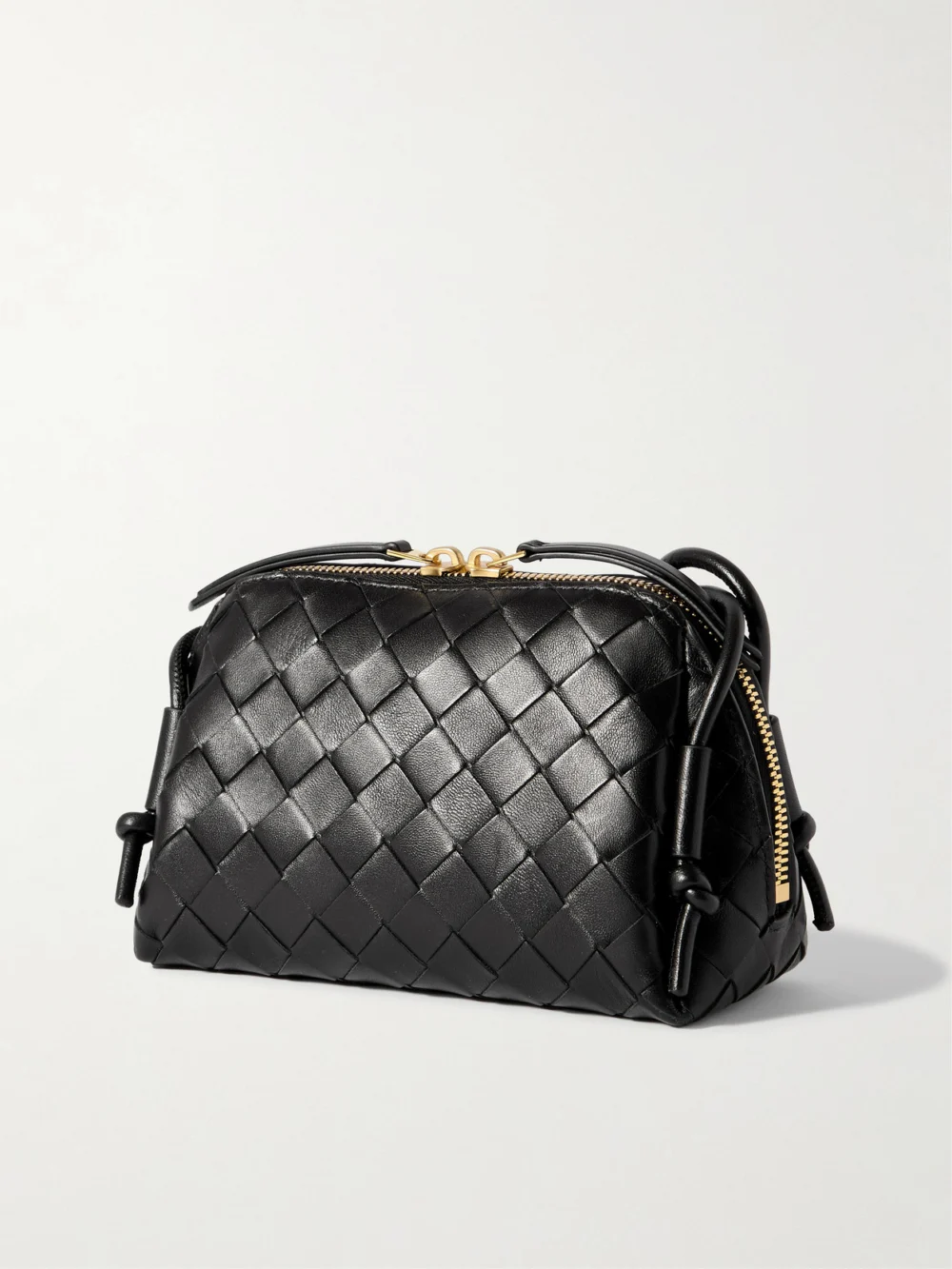 Back view of the Bottega Veneta Concert Pouch Intrecciato Leather Shoulder Bag