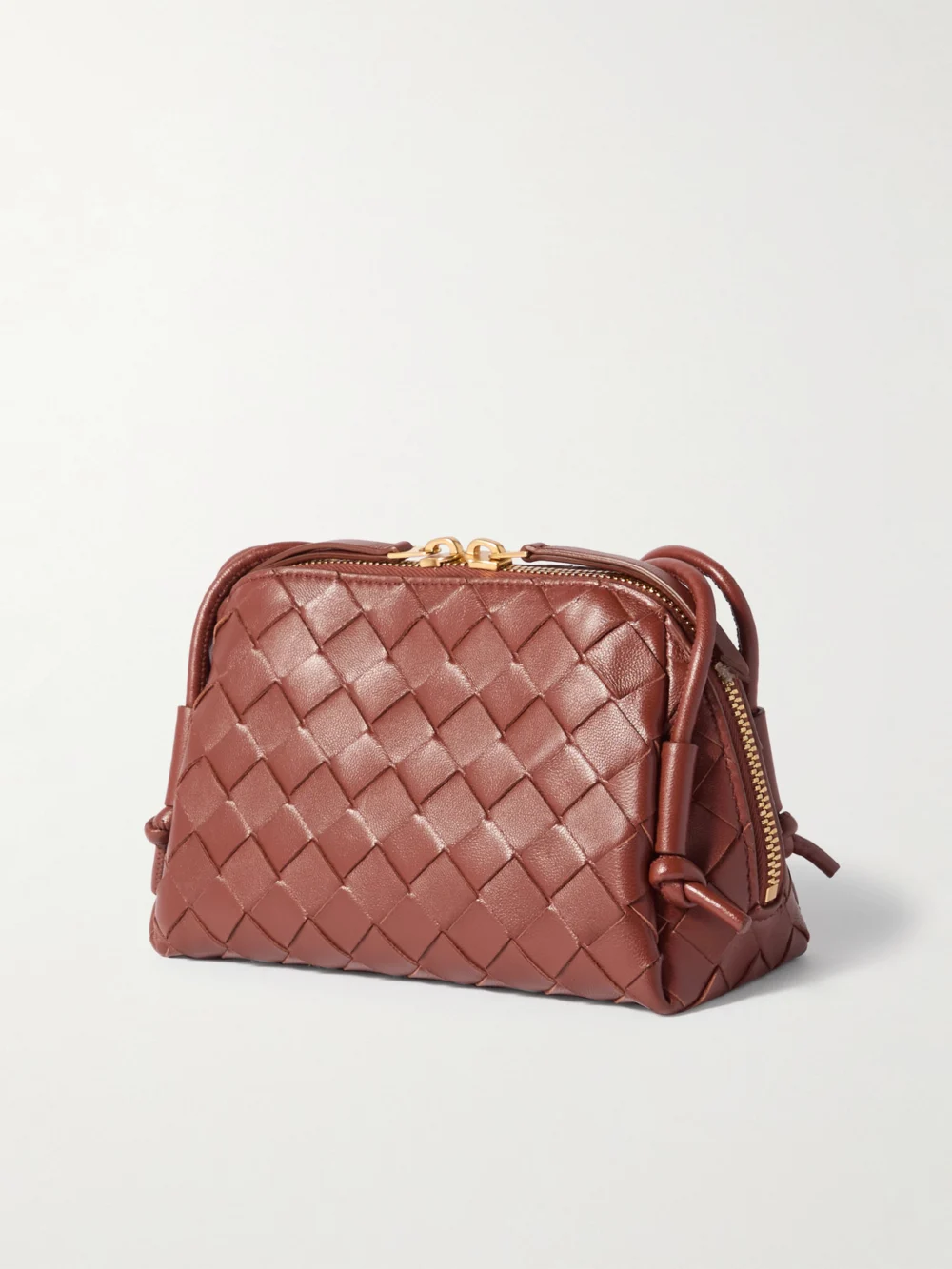 Back view of the Bottega Veneta Concert Pouch Intrecciato Leather Shoulder Bag