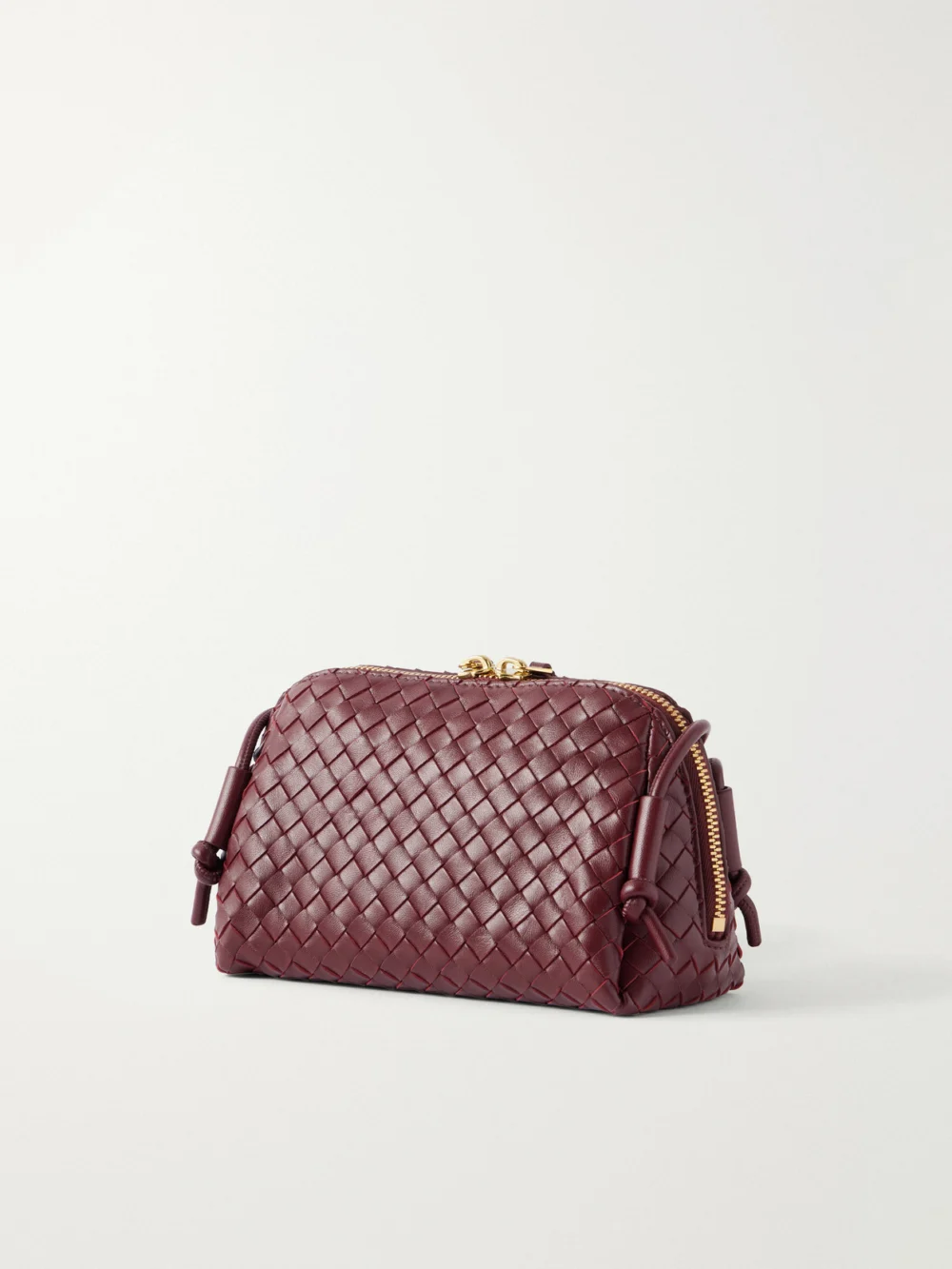 Back view of the Bottega Veneta Concert Pouch Intrecciato Leather Shoulder Bag
