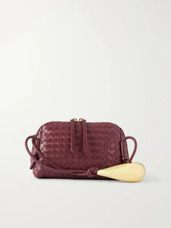 Bottega Veneta Concert Pouch Intrecciato Leather Shoulder Bag