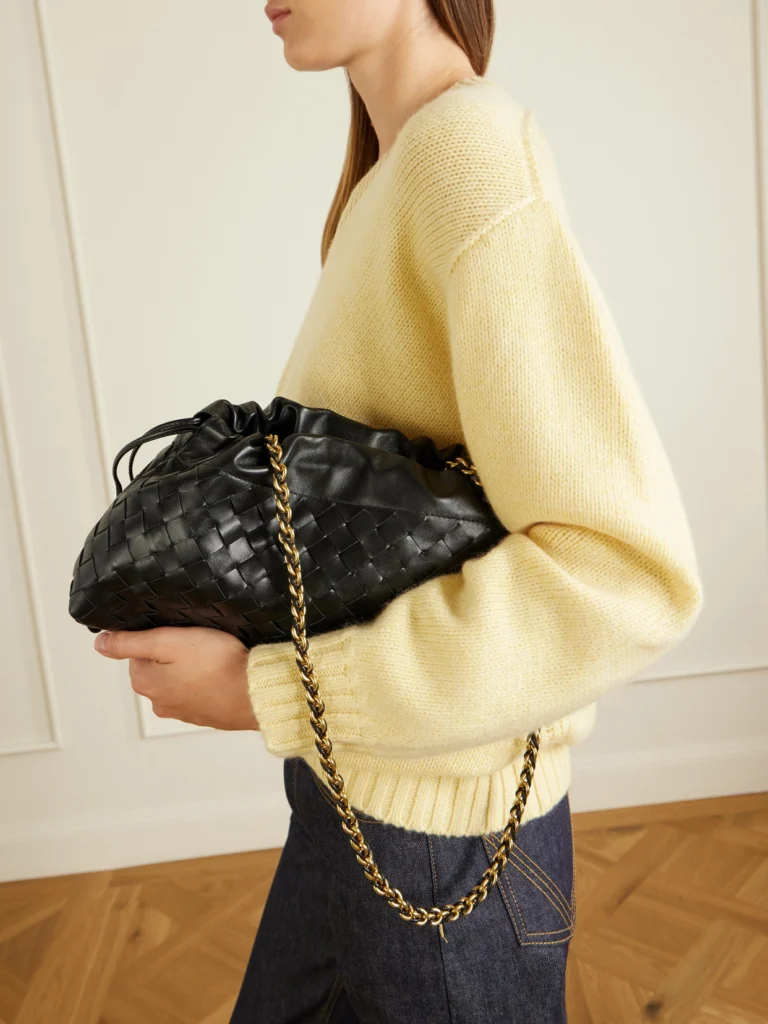Bottega Veneta Dustbag Chain-embellished Intrecciato Leather Pouch